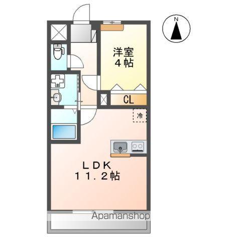 ユ シェルポン(1LDK/2階)の間取り写真