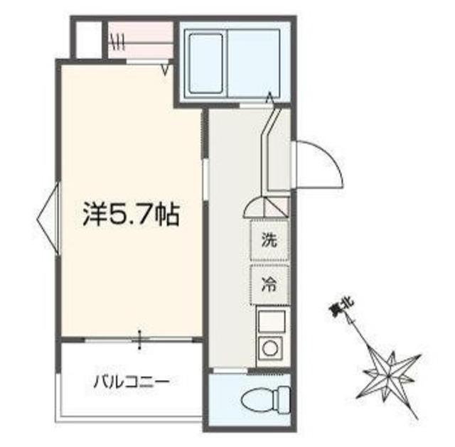 MELLAS尾久(1K/1階)の間取り写真