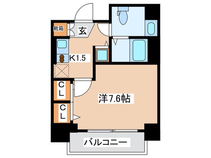 ドゥーエ玉造(1K/12階)の間取り写真
