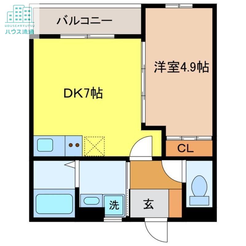 RESIDENCE戸石(1DK/3階)の間取り写真