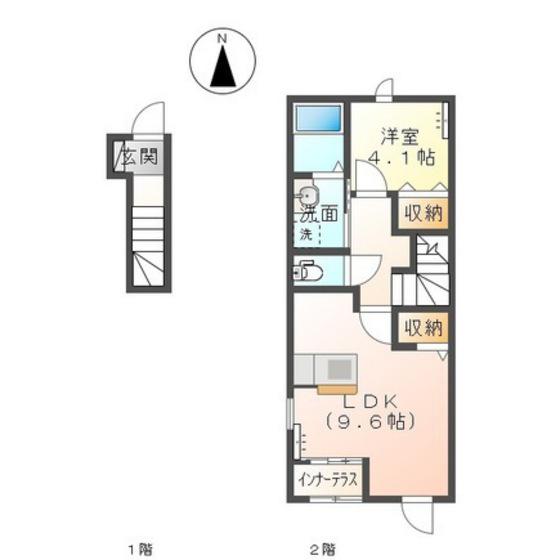 SHINOGOZE HOUSE(1LDK/2階)の間取り写真