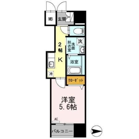 TERRACE(1K/12階)の間取り写真