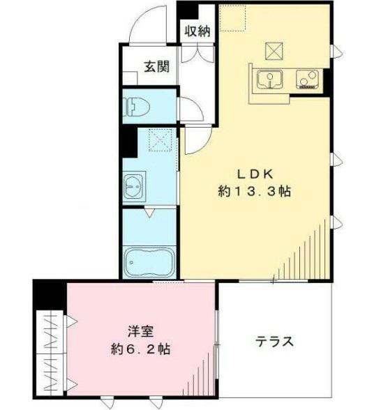 クリア中目黒(1LDK/1階)の間取り写真