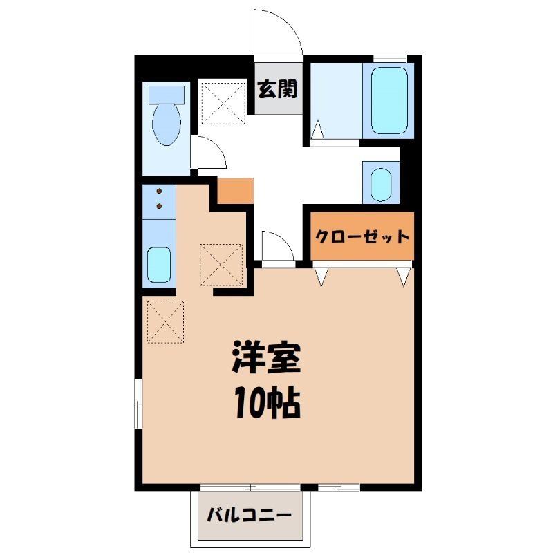 アムールA(ワンルーム/2階)の間取り写真