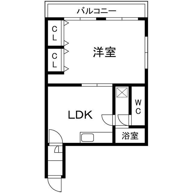 コーポ泉(1LDK/3階)の間取り写真