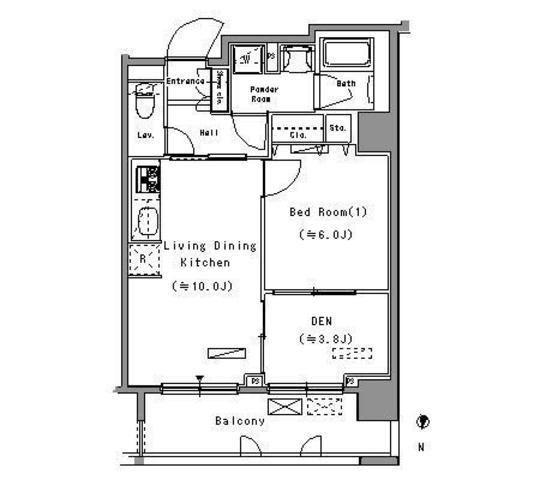 パークアクシス住吉(1SLDK/7階)の間取り写真