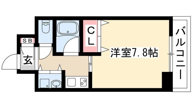 AXIS桜通内山(1K/13階)の間取り写真