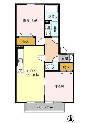 フォレステージ10(2LDK/2階)の間取り写真