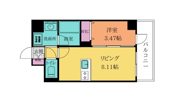 プレジデンスザ小倉(1LDK/7階)の間取り写真