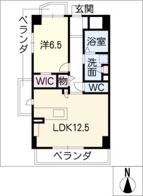 グランコート舞(1LDK/7階)の間取り写真