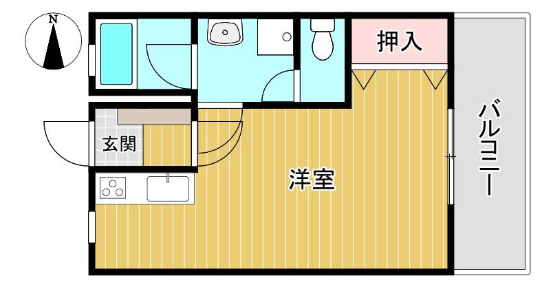 大野ビル(ワンルーム/2階)の間取り写真