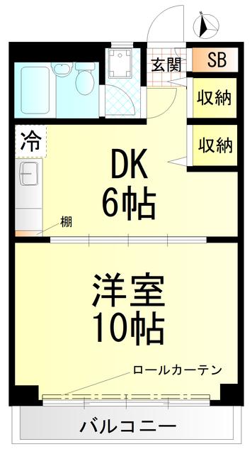 オオキス四谷(1DK/2階)の間取り写真