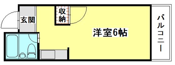 AYビル(ワンルーム/1階)の間取り写真