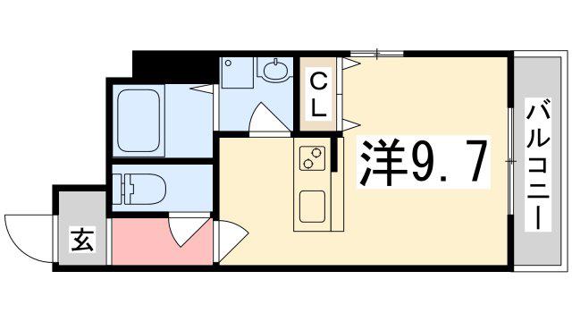 インタービレッジ塩町II(ワンルーム/6階)の間取り写真