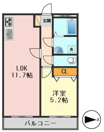 リブレス金町東水元 旧 第六竹石マンション(1LDK/1階)の間取り写真