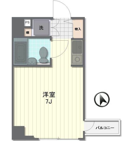 チェリーヒル(ワンルーム/3階)の間取り写真