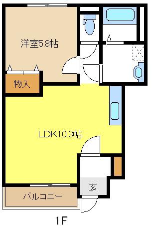 レジェンド(1LDK/1階)の間取り写真