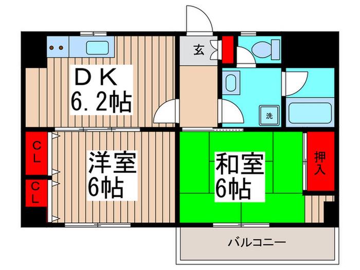 コープサンコー(2DK/3階)の間取り写真