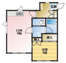 シルクハイツ(1LDK/2階)の間取り写真