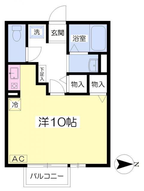 ノーザンライツ(ワンルーム/2階)の間取り写真