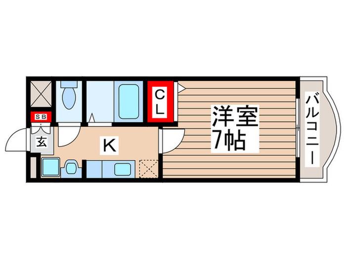 シャルム南流山(1K/3階)の間取り写真