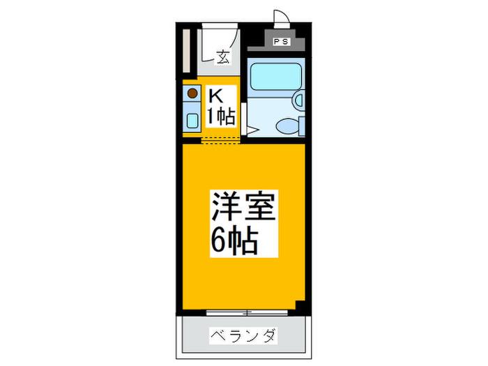 ジョイフルKIKUSUI(1K/2階)の間取り写真