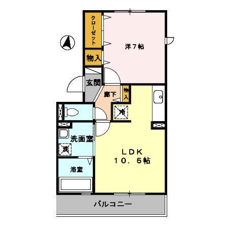 エスペランサ(1LDK/1階)の間取り写真