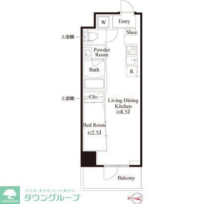 ハーモニーレジデンス東京武蔵関ウエスト SIDE(1LDK/6階)の間取り写真