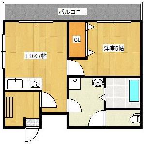 ラフィネ(1LDK/2階)の間取り写真