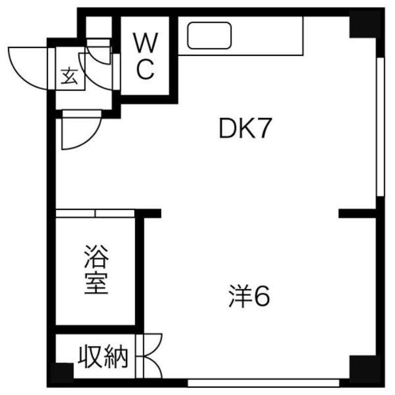 アーバン栄通B(1DK/4階)の間取り写真