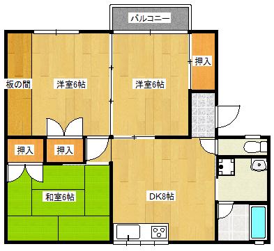 フローリッシュ豊栄(3DK/2階)の間取り写真