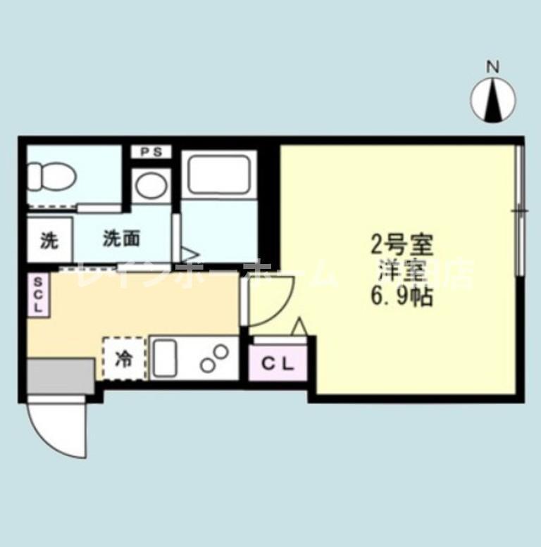 ベイルームハイム大和中央A(1K/3階)の間取り写真