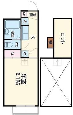 スクエア豊中(1K/2階)の間取り写真
