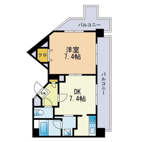 リヴァージュ大手門(1LDK/9階)の間取り写真