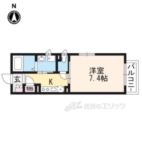 シャーメゾン深草(1K/2階)の間取り写真