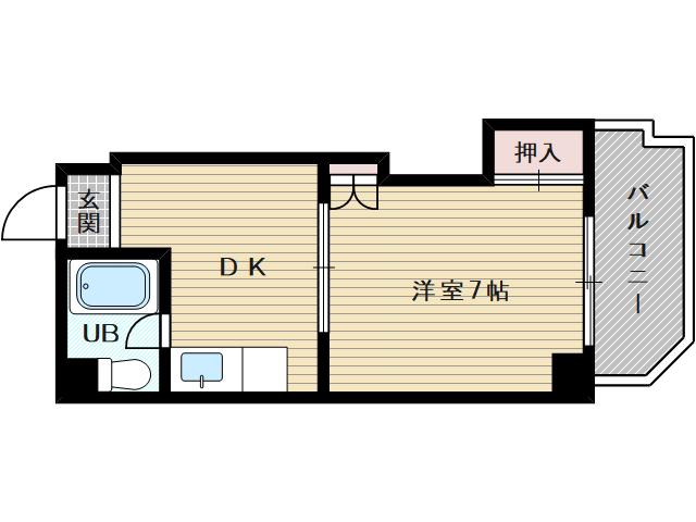 新大阪野元ビル(1DK/2階)の間取り写真