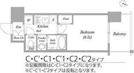 エステムコート大阪ウエストII(1K/12階)の間取り写真