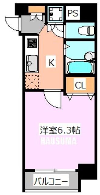 サンテミリオン白山(1K/8階)の間取り写真