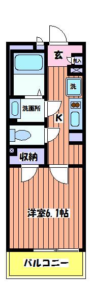 レオネクストル リシュブール(1K/1階)の間取り写真