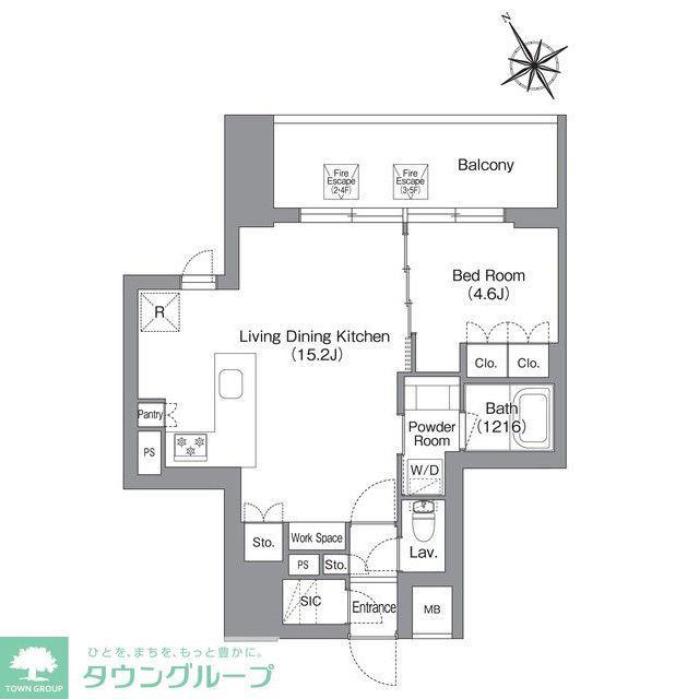 バウスフラッツ蔵前(1LDK/4階)の間取り写真