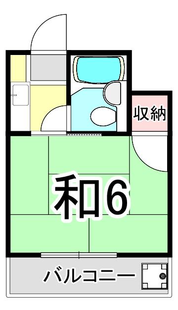パーソナルハイツ御影(1K/1階)の間取り写真