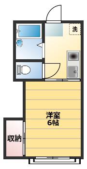 コーポハーブ(1K/2階)の間取り写真