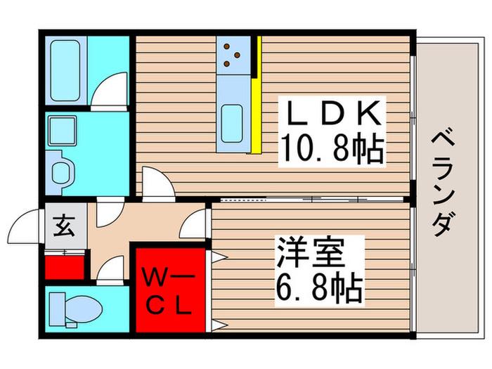 SELENENISHIFUNABASHI(1LDK/4階)の間取り写真