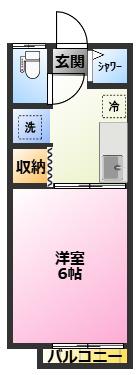 リオナ新横浜(1K/2階)の間取り写真
