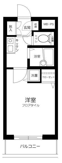 シンシア東高円寺(1K/2階)の間取り写真