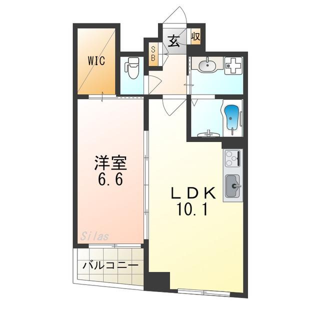 ブラン・リュミエール(1LDK/2階)の間取り写真