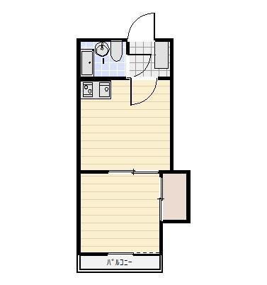百間町グランドマンション(1DK/3階)の間取り写真