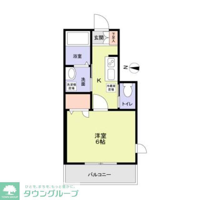 GARDEN TERRACE ウエスト(1K/1階)の間取り写真