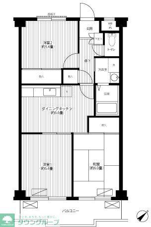 内田レジデンス(3DK/3階)の間取り写真