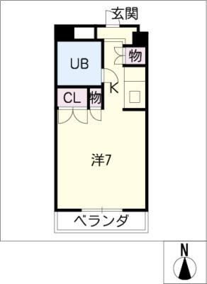 ロアール平針(ワンルーム/3階)の間取り写真